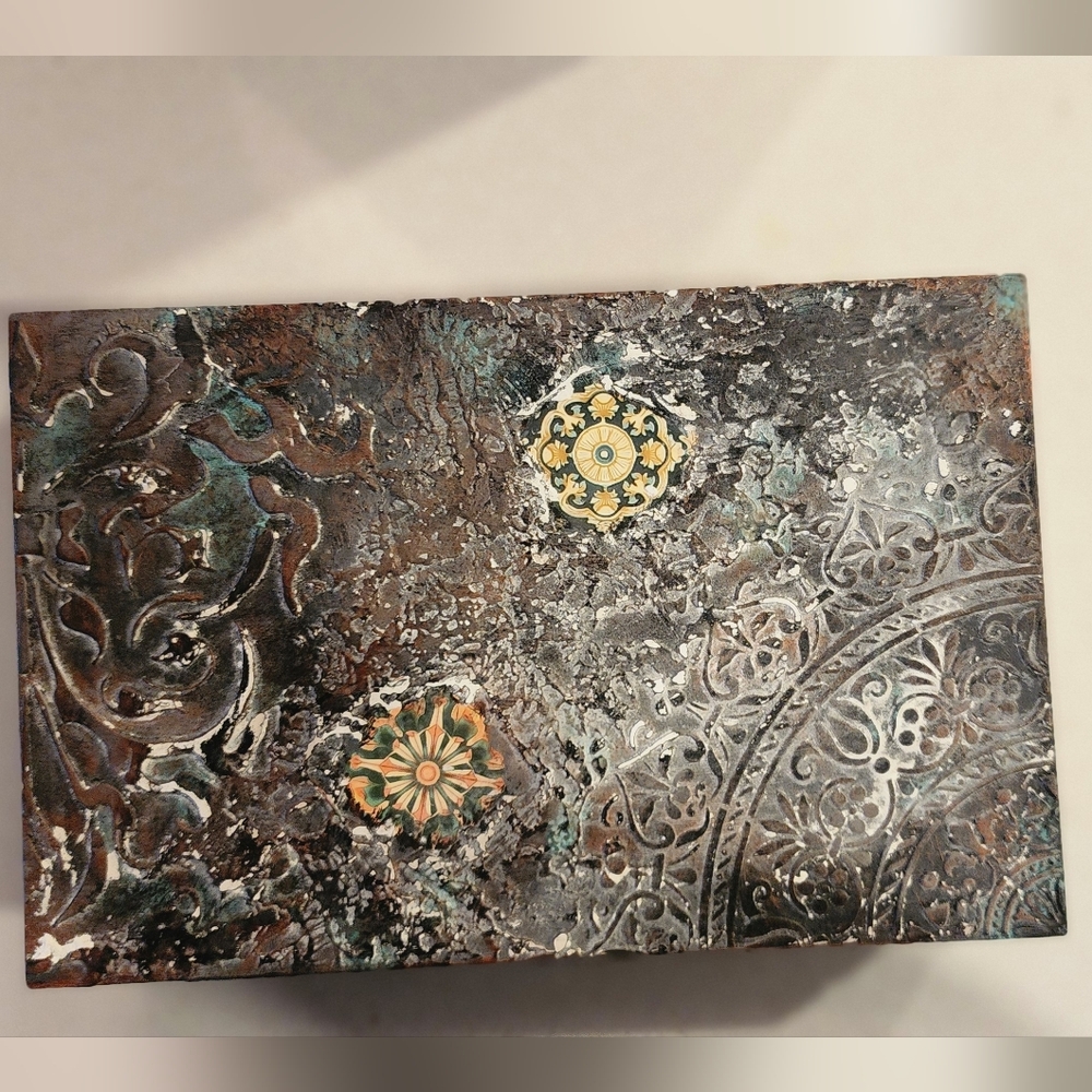 Decorative Embossed Wooden Box